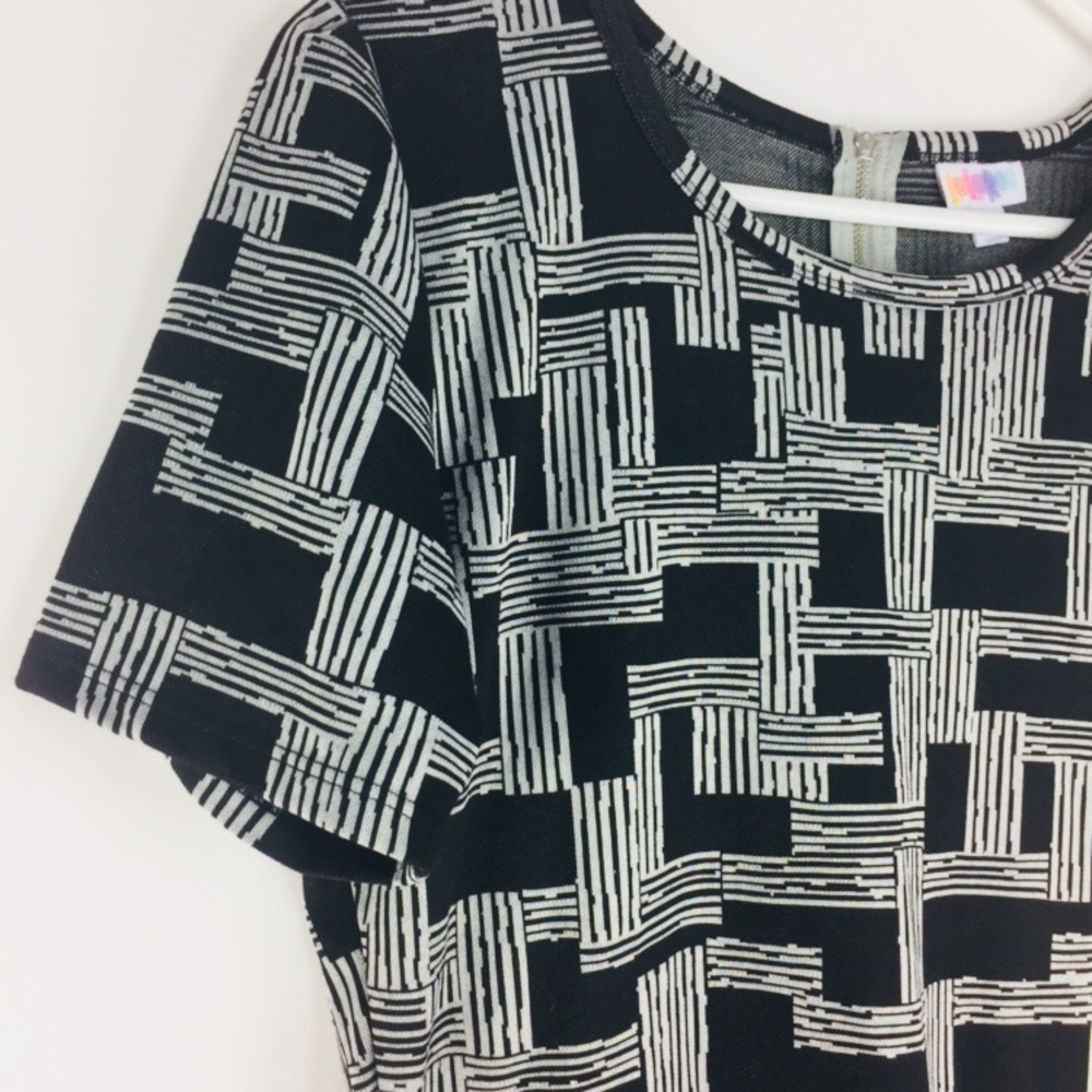 New Lularoe Amelia XL Dress Black White Textured - Picture 2 of 8